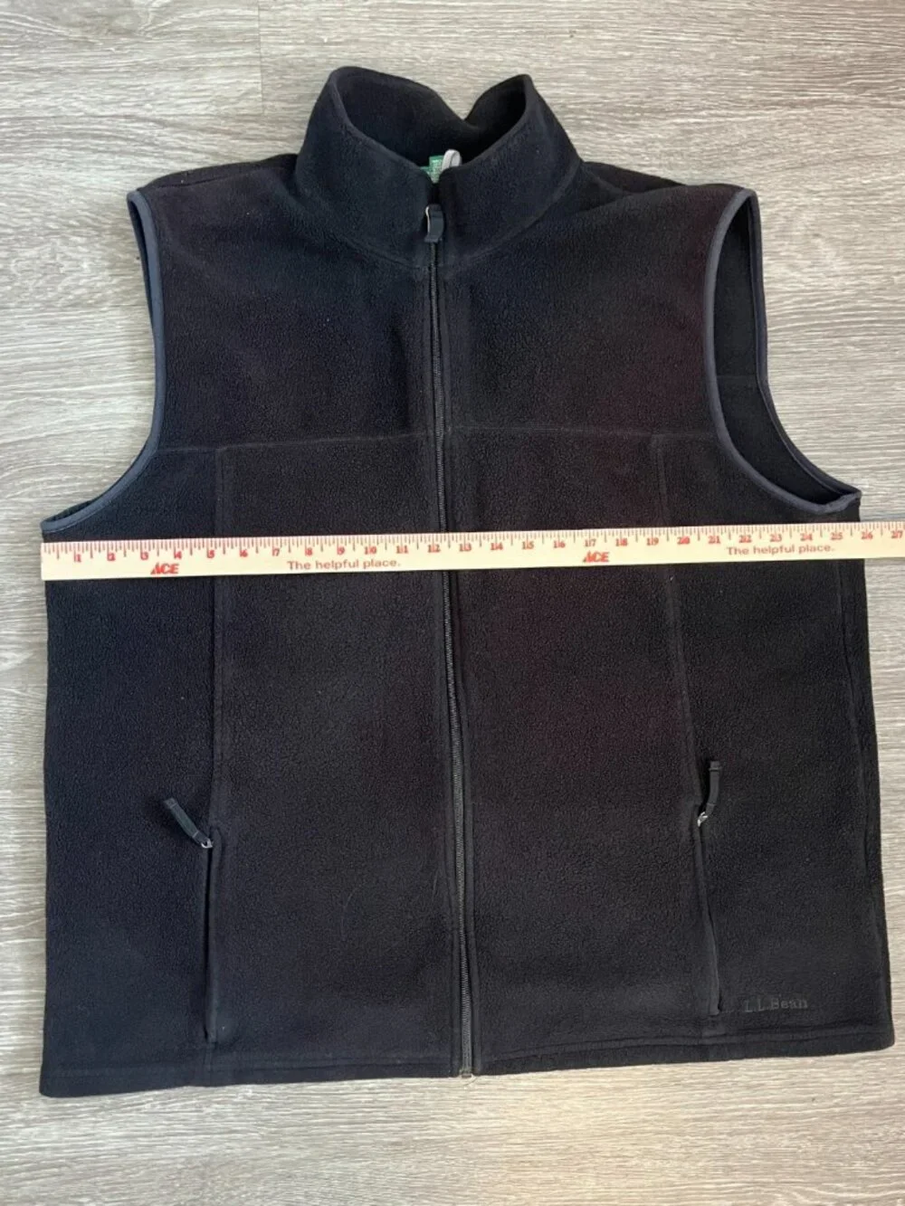 LL Bean Vest Men’s XXL Tall Black Fleece Full Zip Outdoors Hiking Polartech